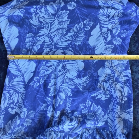 A.n.a. New Approach Summer Dress XXL Rayon Ruffle Hem Blues Vacation Beach - Picture 10 of 11